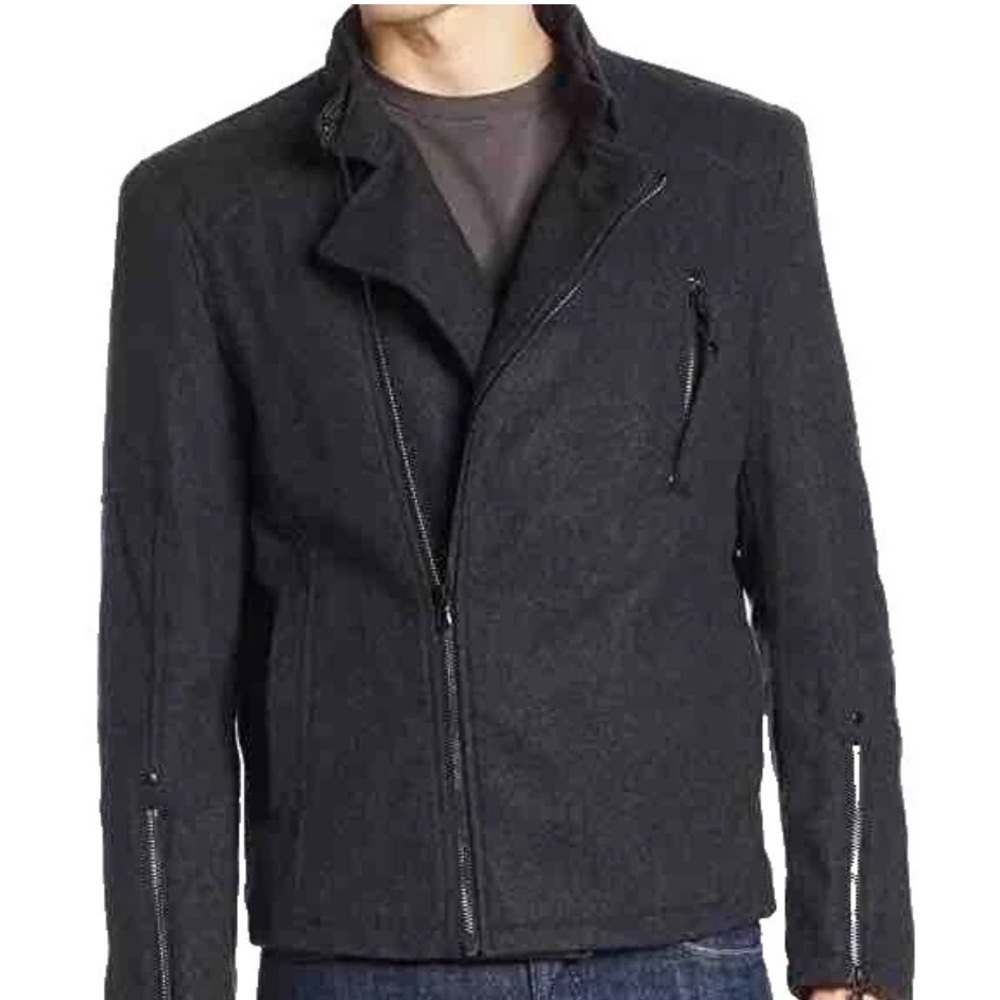 Men's Charcoal Gray Asymmetrical Zip Jacket